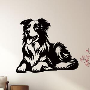 Dřevo života | Dřevěná dekorace psa BORDEL COLLIE | Rozměry (cm): 40x34 | Barva: Černá