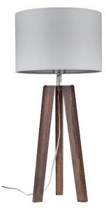 BRITOP Stolní lampa LOTTA, 1xE27, v. 65 cm Barva stínidla: Šedá látka, Barva podstavy: Bukové dřevo