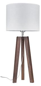 BRITOP Stolní lampa LOTTA, 1xE27, v. 65 cm Barva stínidla: Bílá látka, Barva podstavy: Bukové dřevo