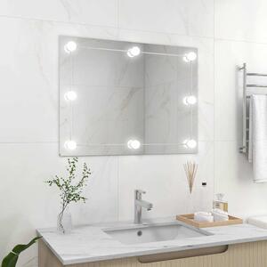 Nástěnné zrcadlo bez rámu s LED osvětlením obdélníkové sklo 3078644