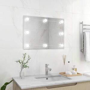 Nástěnné zrcadlo bez rámu s LED osvětlením obdélníkové sklo 3078643