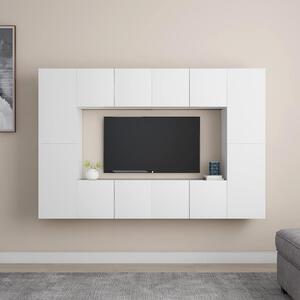 8dílný set TV skříněk bílý kompozitní dřevo 3078668