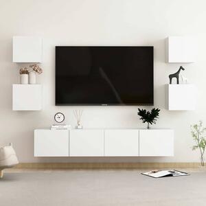 6dílný set TV skříněk bílý kompozitní dřevo 3078662