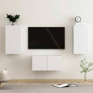 3dílný set TV skříněk bílý kompozitní dřevo 3078657