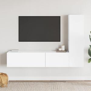 3dílný set TV skříněk bílý kompozitní dřevo 3078656
