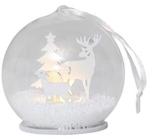 Bílá světelná dekorace s vánočním motivem ø 8 cm Fauna – Star Trading