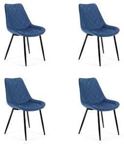 Ak furniture Sada 4 čalouněných židlí SJ.0488 modrá