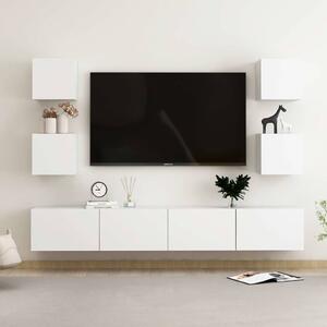 6dílný set TV skříněk bílý kompozitní dřevo 3078663