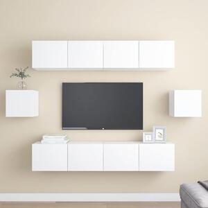 6dílný set TV skříněk bílý kompozitní dřevo 3078683