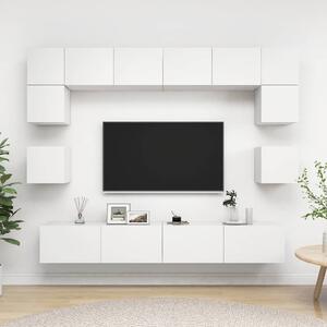 8dílný set TV skříněk bílý kompozitní dřevo 3078692
