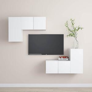 4dílný set TV skříněk bílý kompozitní dřevo 3078688