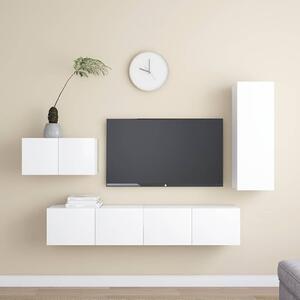 4dílný set TV skříněk bílý kompozitní dřevo 3078678