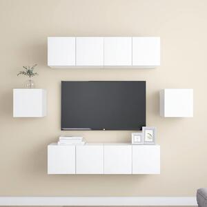 6dílný set TV skříněk bílý kompozitní dřevo 3078682