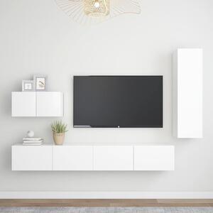 4dílný set TV skříněk bílý kompozitní dřevo 3078676