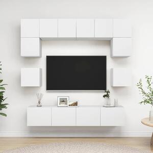 8dílný set TV skříněk bílý kompozitní dřevo 3078691