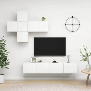 7dílný set TV skříněk bílý dřevotříska 3078707