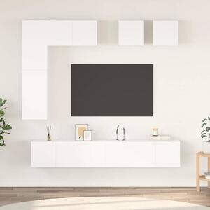 8dílný set TV skříněk bílý kompozitní dřevo 3078704