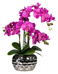 Orchidej růžová v květináči, 55cm (Umělá květina)