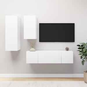 4dílný set TV skříněk bílý kompozitní dřevo 3078731