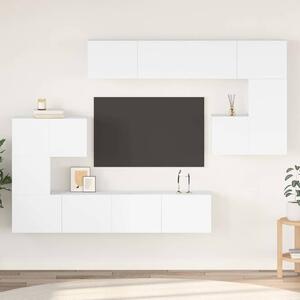8dílný set TV skříněk bílý kompozitní dřevo 3078723