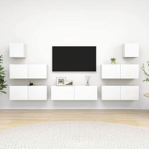 7dílný set TV skříněk bílý kompozitní dřevo 3078713