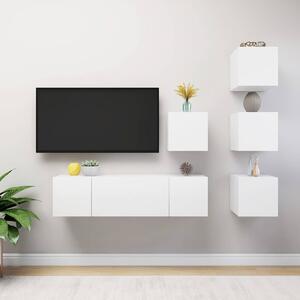 6dílný set TV skříněk bílý dřevotříska 3078720