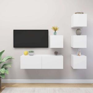 5dílný set TV skříněk bílý dřevotříska 3078722