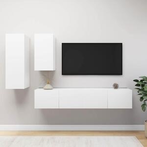 4dílný set TV skříněk bílý kompozitní dřevo 3078732