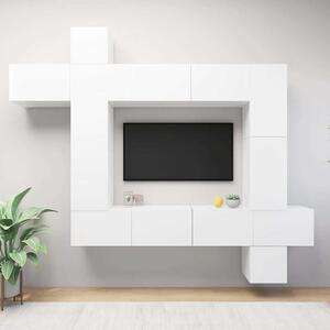 9dílný set TV skříněk bílý kompozitní dřevo 3078738