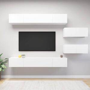 6dílný set TV skříněk bílý kompozitní dřevo 3078728