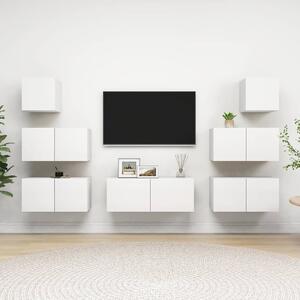 7dílný set TV skříněk bílý kompozitní dřevo 3078712