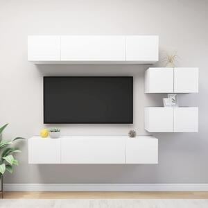 6dílný set TV skříněk bílý kompozitní dřevo 3078726