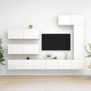 7dílný set TV skříněk bílý kompozitní dřevo 3078717