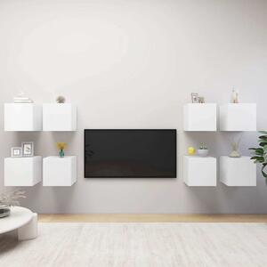 Nástěnné TV skříňky 8 ks bílé 30,5 x 30 x 30 cm 3078739