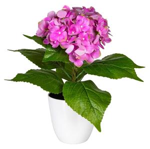 Hortenzie růžová v květináči, 40cm (Umělá květina)