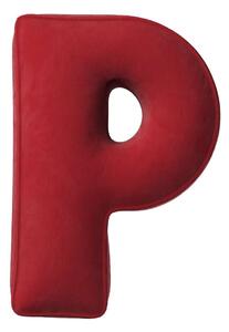 Yellow Tipi Polštář písmenko P, intenzivní červená, 35x40cm, Posh Velvet, 704-15
