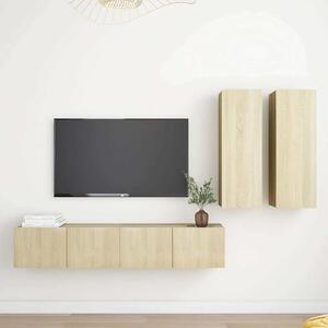 4dílný set TV skříněk dub sonoma kompozitní dřevo 3079001