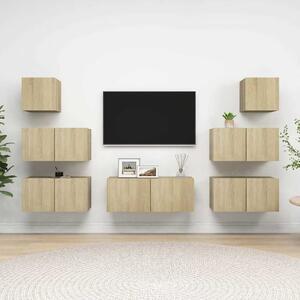 7dílný set TV skříněk dub sonoma kompozitní dřevo 3079027
