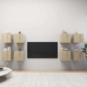 Nástěnné TV skříňky 8 ks dub sonoma 30,5 x 30 x 30 cm 3079054