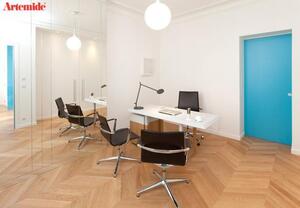 Artemide 68DEM Demetra, černá stolní LED lampa s dotykovým stmívačem, 8W LED 3000K, 57+65cm