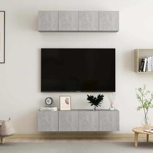 TV skříňky 4 ks betonově šedé 60 x 30 x 30 cm kompozitní dřevo 3079059