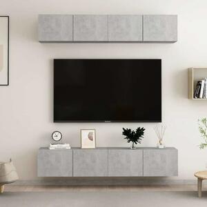 TV skříňky 4 ks betonově šedé 80 x 30 x 30 cm kompozitní dřevo 3079060