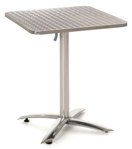 Bistro stolek skládací, čtvercový, hliníkový, 60 x 60 cm