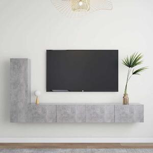 3dílný set TV skříněk betonově šedý kompozitní dřevo 3079095