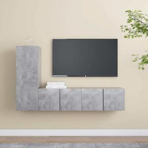 3dílný set TV skříněk betonově šedý kompozitní dřevo 3079093