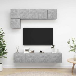 5dílný set TV skříněk betonově šedý kompozitní dřevo 3079113
