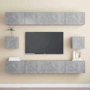 6dílný set TV skříněk betonově šedý kompozitní dřevo 3079104