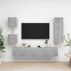 5dílný set TV skříněk betonově šedý kompozitní dřevo 3079116