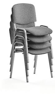 AJ Produkty Konferenční židle NELSON, bal. 4 ks, světle šedý potah, šedá