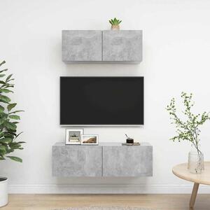 2dílný set TV skříněk betonově šedý kompozitní dřevo 3079122